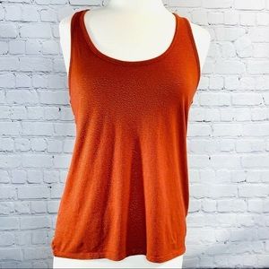 Calvin Klein Jeans High-Low Racerback Tank Rust Colored w/ Gold Sparkles Size S